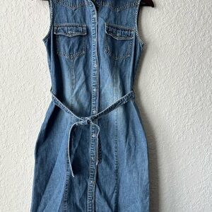 Ralph Lauren Sleeveless Denim Dress with Belt